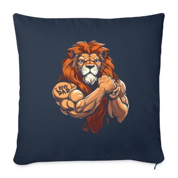 Lion Biceps Tattoo I Love Dad - Sofa pillowcase 17,3'' x 17,3'' (45 x 45 cm) - navy - Front