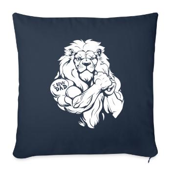 Lion Biceps Tattoo I Love Dad - Sofa pillowcase 17,3'' x 17,3'' (45 x 45 cm) - navy - Front