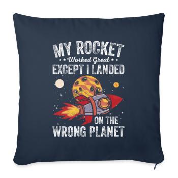 Spaceship, Cosmonaut, Spaceman, Astrophysicist - Sofa pillowcase 17,3'' x 17,3'' (45 x 45 cm) - navy - Front