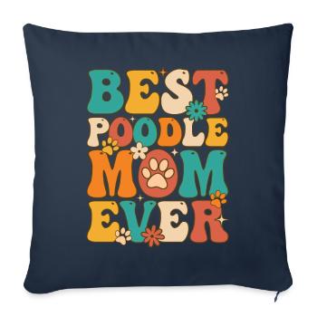 Groovy Dog Lover Chien Maman - Housse de coussin décorative 45 x 45 cm - bleu marine - Devant