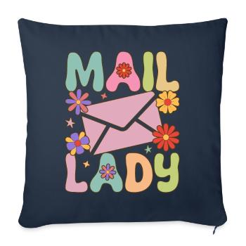 Postal service female postal workers - Sofa pillowcase 17,3'' x 17,3'' (45 x 45 cm) - navy - Front