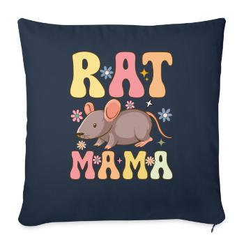 Groovy Rat Mom Female Rat Pet Owner - Sofa pillowcase 17,3'' x 17,3'' (45 x 45 cm) - navy - Front