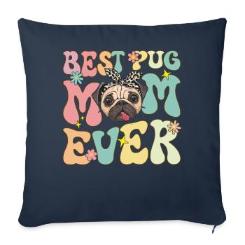 Groovy Amoureux des chiens - Housse de coussin décorative 45 x 45 cm - bleu marine - Devant