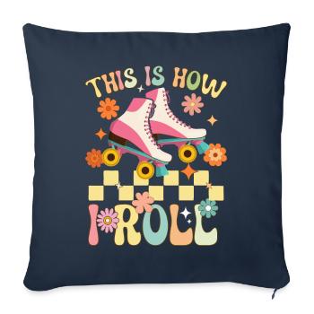 Groovy Roller Skating Rollschuhfahrer - Sofa pillowcase 17,3'' x 17,3'' (45 x 45 cm) - navy - Front