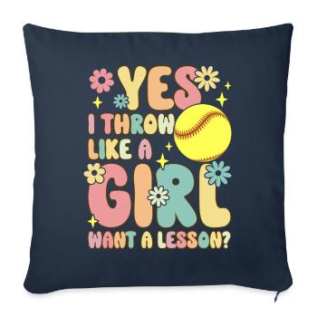 Softball Girl - Sofa pillowcase 17,3'' x 17,3'' (45 x 45 cm) - navy - Front