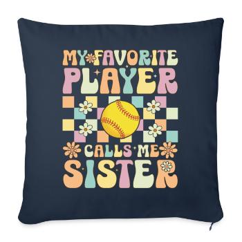 Softball Sister - Sofa pillowcase 17,3'' x 17,3'' (45 x 45 cm) - navy - Front