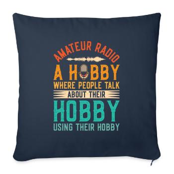 Retro Amateur Radio Hobby Radio Show Speaker - Sofa pillowcase 17,3'' x 17,3'' (45 x 45 cm) - navy - Front