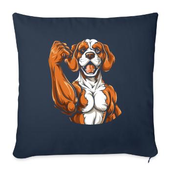 Fitness Chien Épagneul de Bretagne - Housse de coussin décorative 45 x 45 cm - bleu marine - Devant