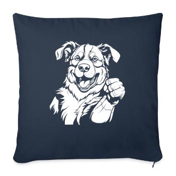 Border Collie - Housse de coussin décorative 45 x 45 cm - bleu marine - Devant