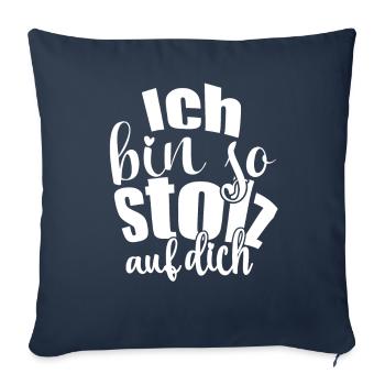 Je suis si fier que tu m’aies dit que tu m’apprécies - Housse de coussin décorative 45 x 45 cm - bleu marine - Devant