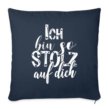 Je suis si fier que tu m’aies dit que tu m’apprécies - Housse de coussin décorative 45 x 45 cm - bleu marine - Devant