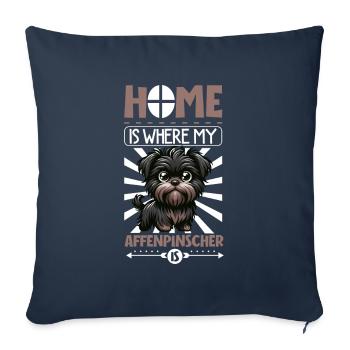 Home - Affenpinscher - Sofa pillowcase 17,3'' x 17,3'' (45 x 45 cm) - navy - Front