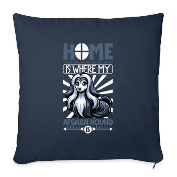 Accueil - Afghan Hound - Housse de coussin décorative 45 x 45 cm - bleu marine - Devant