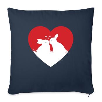 Bunny Love Heart Easter Bunny Easter - Sofa pillowcase 17,3'' x 17,3'' (45 x 45 cm) - navy - Front