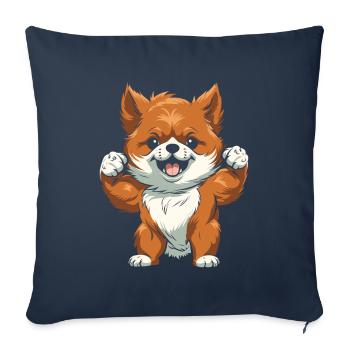 Pomeranian - Sofa pillowcase 17,3'' x 17,3'' (45 x 45 cm) - navy - Front