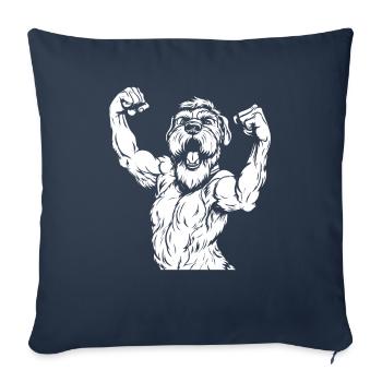 Fitness Wheaten Terrier Chien - Housse de coussin décorative 45 x 45 cm - bleu marine - Devant
