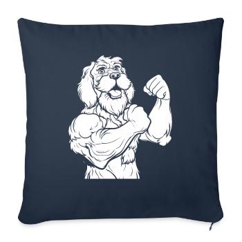 Fitness Golden Doodle Chien - Housse de coussin décorative 45 x 45 cm - bleu marine - Devant