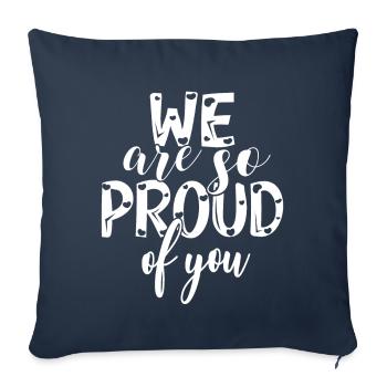 Nous sommes si fiers de vous Spruch Anerkennung - Housse de coussin décorative 45 x 45 cm - bleu marine - Devant