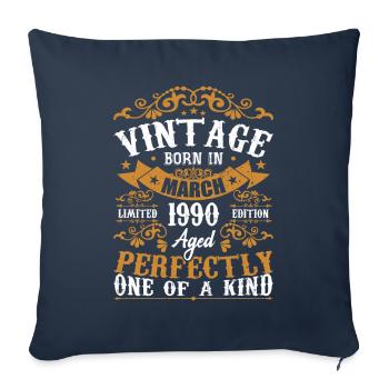Les Légendes Sont Nées En Mars 1990 - Housse de coussin décorative 45 x 45 cm - bleu marine - Devant