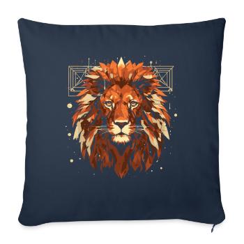 Lion Abstract - Sofa pillowcase 17,3'' x 17,3'' (45 x 45 cm) - navy - Front