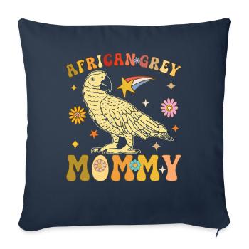 Groovy Grey Parrot Femme - Housse de coussin décorative 45 x 45 cm - bleu marine - Devant
