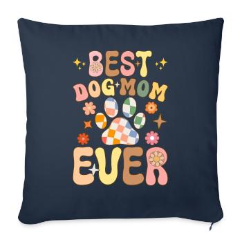 Groovy Maman Pékinoise - Housse de coussin décorative 45 x 45 cm - bleu marine - Devant