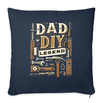 Fête des pères papa bricolage légende papa papa - Housse de coussin décorative 45 x 45 cm - bleu marine - Devant