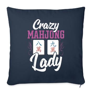 Cadeau pour les fans de Mahjong - Housse de coussin décorative 45 x 45 cm - bleu marine - Devant