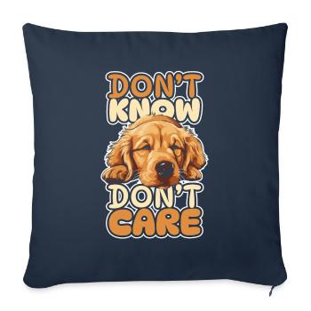 Golden Retriever Drôle Je ne sais pas Je m’en fous - Housse de coussin décorative 45 x 45 cm - bleu marine - Devant