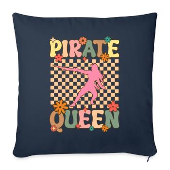 Groovy Pirate Girl Female Pirate - Sofa pillowcase 17,3'' x 17,3'' (45 x 45 cm) - navy - Front