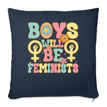 Groovy Feminist Feminism - Sofa pillowcase 17,3'' x 17,3'' (45 x 45 cm) - navy - Front