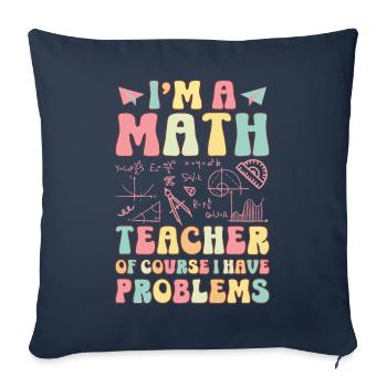 Professeur d’école groovy - Housse de coussin décorative 45 x 45 cm - bleu marine - Devant