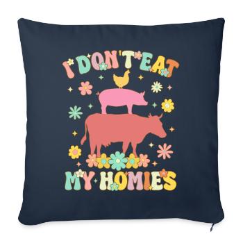 Groovy Vegan Plant-Based Diet Veganism - Sofa pillowcase 17,3'' x 17,3'' (45 x 45 cm) - navy - Front