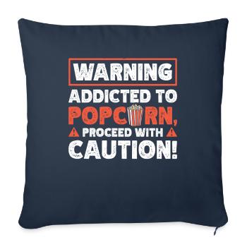 Popcorn Süchtig Filmabend Popped Corn Pop-corn - Sofakissenbezug 45 x 45 cm - Navy - Vorne