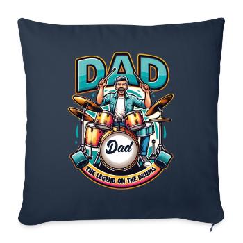 Father's Day Dad the Legend on the drums Dad Dad - Sofa pillowcase 17,3'' x 17,3'' (45 x 45 cm) - navy - Front