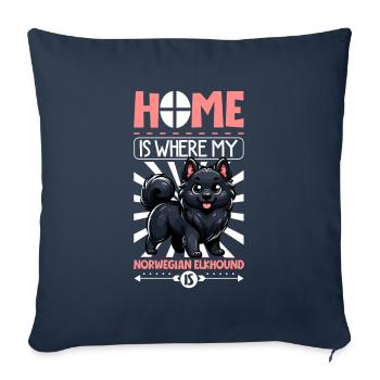 Accueil - Norwegian Elkhound - Housse de coussin décorative 45 x 45 cm - bleu marine - Devant