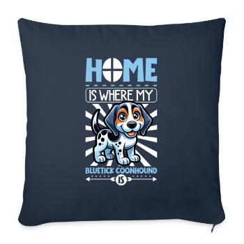 Accueil - Bluetick Coonhound - Housse de coussin décorative 45 x 45 cm - bleu marine - Devant