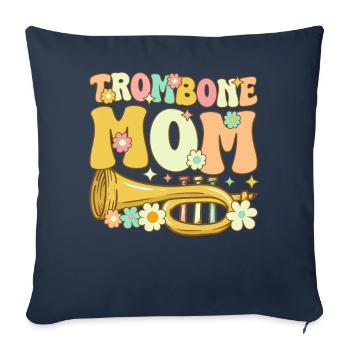 Groovy trombone player jazz music - Sofa pillowcase 17,3'' x 17,3'' (45 x 45 cm) - navy - Front