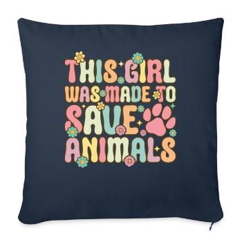 Groovy Vet Girl Veterinary Assistant - Sofa pillowcase 17,3'' x 17,3'' (45 x 45 cm) - navy - Front
