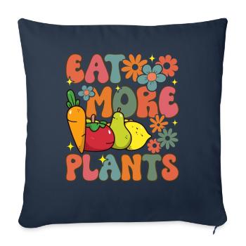 Groovy Régime à base de plantes Véganisme végétalien - Housse de coussin décorative 45 x 45 cm - bleu marine - Devant
