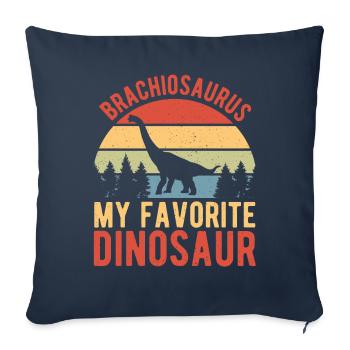 Brachiosaure dinosaure cadeau - Housse de coussin décorative 45 x 45 cm - bleu marine - Devant