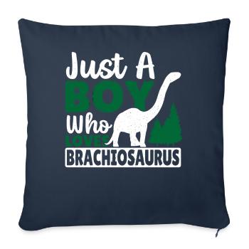 Brachiosaure dinosaure cadeau - Housse de coussin décorative 45 x 45 cm - bleu marine - Devant