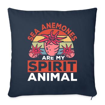 Cadeau d’anémones de mer - Housse de coussin décorative 45 x 45 cm - bleu marine - Devant