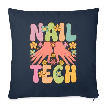 Groovy Nail Technician Nail Artist Eyelashes - Sofa pillowcase 17,3'' x 17,3'' (45 x 45 cm) - navy - Front