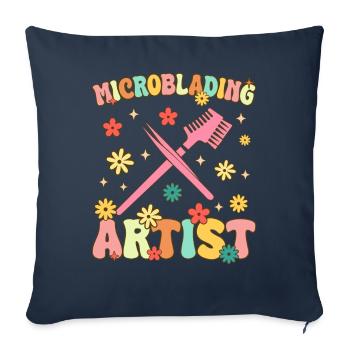 Groovy Lash Artist Lash Tech Cils - Housse de coussin décorative 45 x 45 cm - bleu marine - Devant