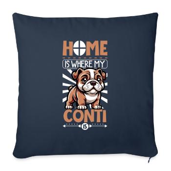 Accueil - Continental Bulldog - Housse de coussin décorative 45 x 45 cm - bleu marine - Devant