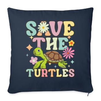 Groovy Sea Turtle - Sofa pillowcase 17,3'' x 17,3'' (45 x 45 cm) - navy - Front