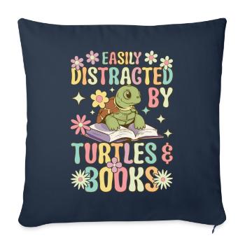 Groovy Sea Turtle - Sofa pillowcase 17,3'' x 17,3'' (45 x 45 cm) - navy - Front