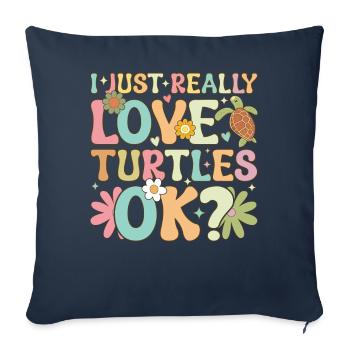 Groovy Sea Turtle - Sofa pillowcase 17,3'' x 17,3'' (45 x 45 cm) - navy - Front