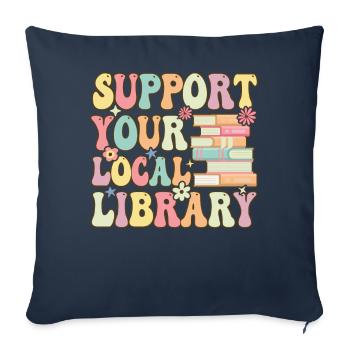 Groovy Book Reader Bibliothécaire - Housse de coussin décorative 45 x 45 cm - bleu marine - Devant